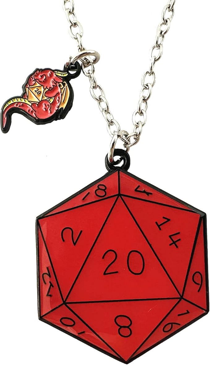 stktfkk dungens dragons 项链金属 d20 面骰子项链女孩男女通用